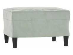 Sofá* Sofá de 3 lugares com apoio de pés 180 cm veludo cinzento-claro PT998183 Cinzento claro