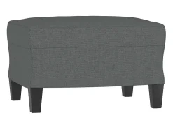Sofá|vidaxl Sofá de 3 lugares com apoio de pés 180 cm tecido cinza-escuro Cinzento