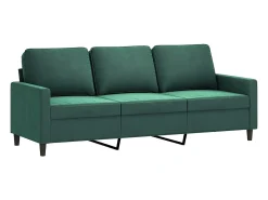 Sofá* Sofá de 3 lugares com apoio de pés 180 cm veludo -escuro PT808937 Verde