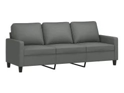 Outlet Sofá de 3 lugares com apoio de pés 180 cm tecido cinza-escuro PT553699 Cinzento