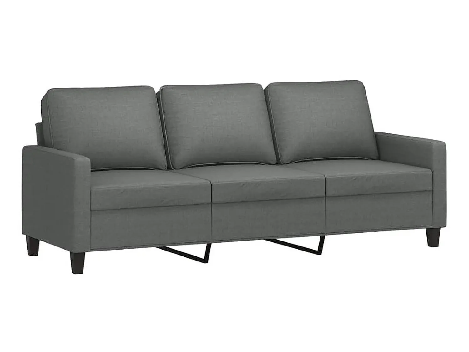 Outlet Sofá de 3 lugares com apoio de pés 180 cm tecido cinza-escuro PT553699 Cinzento