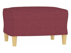 vidaxl Sofá de 3 lugares com apoio de pés 180 cm tecido tinto^ Sofá