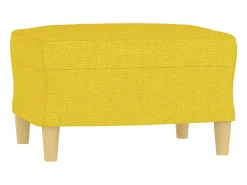 Sofá| Sofá de 3 lugares com apoio de pés 180 cm tecido -claro PT600409 Amarelo