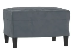 Sofá de 3 lugares com apoio de pés 180 cm veludo cinza-escuro PT811282^ Sofá