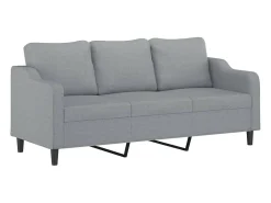 Sofá* Sofá de 3 lugares com apoio de pés 180 cm tecido -claro PT329435 Cinzento