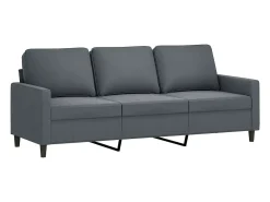 Sofá| Sofá de 3 lugares com apoio de pés 180 cm veludo cinza-escuro PT466582 Cinzento