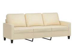 Sofá| Sofá de 3 lugares com apoio de pés 180 cm tecido cor PT158914 Creme