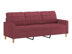 Sofá| Sofá de 3 lugares com apoio de pés 180 cm tecido tinto PT190854 Vermelho