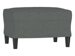 Sofá de 3 lugares com apoio de pés 180 cm tecido cinza-escuro PT847900^ Sofá