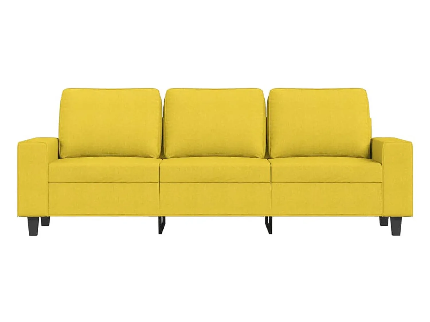 Sofá|vidaxl Sofá de 3 lugares com apoio de pés 180 cm tecido -claro Amarelo