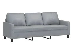 Sofá| Sofá de 3 lugares com apoio de pés 180 cm tecido -claro PT485397 Cinzento