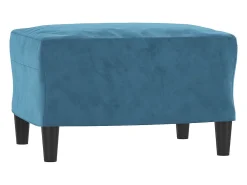 Hot vidaxl Sofá de 3 lugares com apoio de pés 180 cm veludo Azul