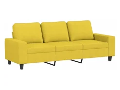 Sofá* Sofá de 3 lugares com apoio de pés 180 cm tecido -claro PT335958 Amarelo