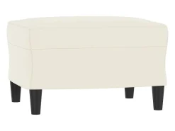 New vidaxl Sofá de 3 lugares com apoio de pés 180 cm veludo cor Creme