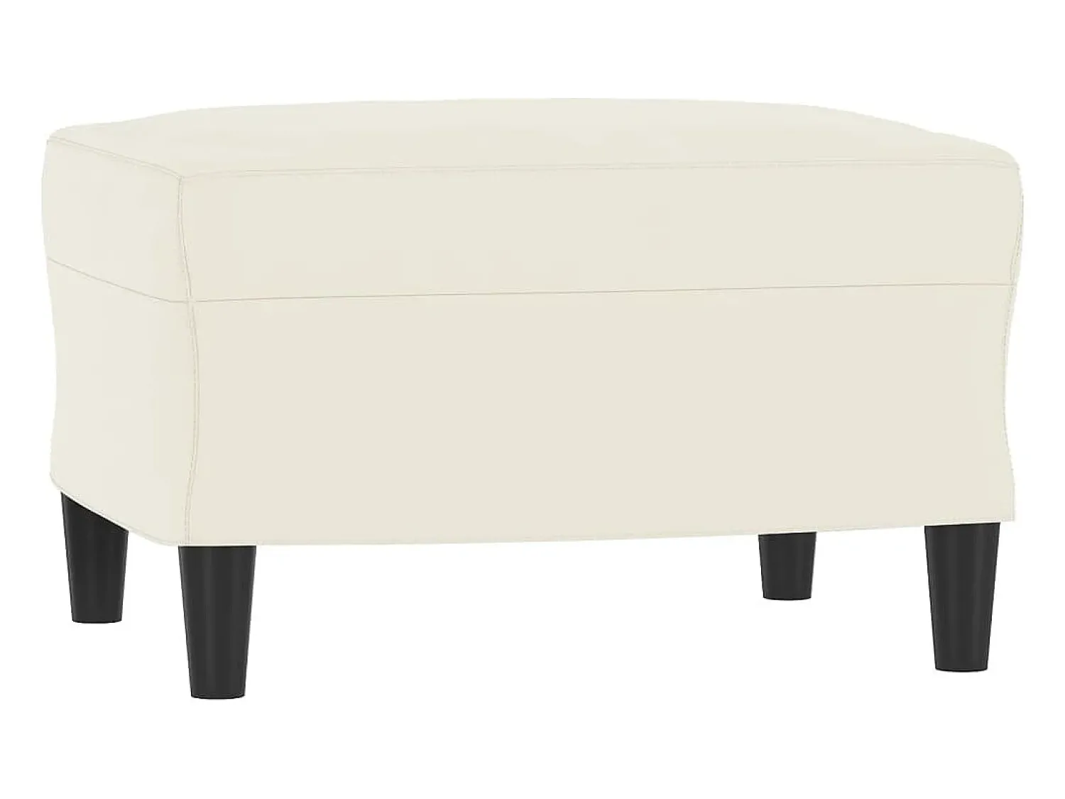 New vidaxl Sofá de 3 lugares com apoio de pés 180 cm veludo cor Creme