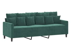 Sofá* Sofá de 3 lugares com apoio de pés 180 cm veludo -escuro PT461677 Verde