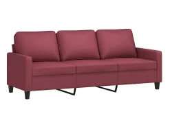 Sofá de 3 lugares com apoio de pés 180 cm tecido tinto PT141359^ Sofá