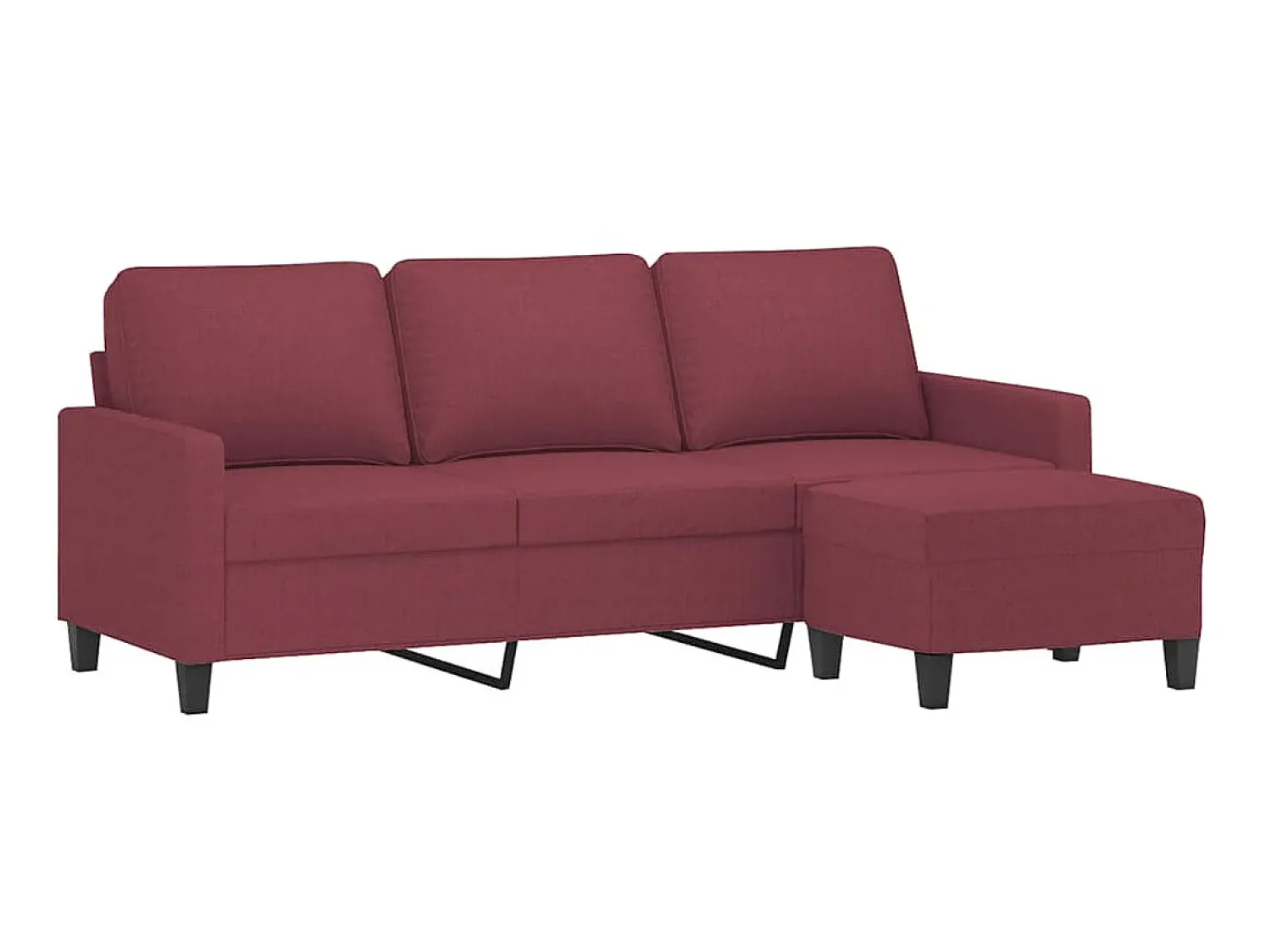 Sofá de 3 lugares com apoio de pés 180 cm tecido tinto PT141359^ Sofá