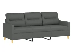 Sofá* Sofá de 3 lugares com apoio de pés 180 cm tecido cinza-escuro PT723264 Cinzento