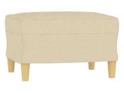 Hot Sofá de 3 lugares com apoio de pés 180 cm tecido cor PT116663 Creme