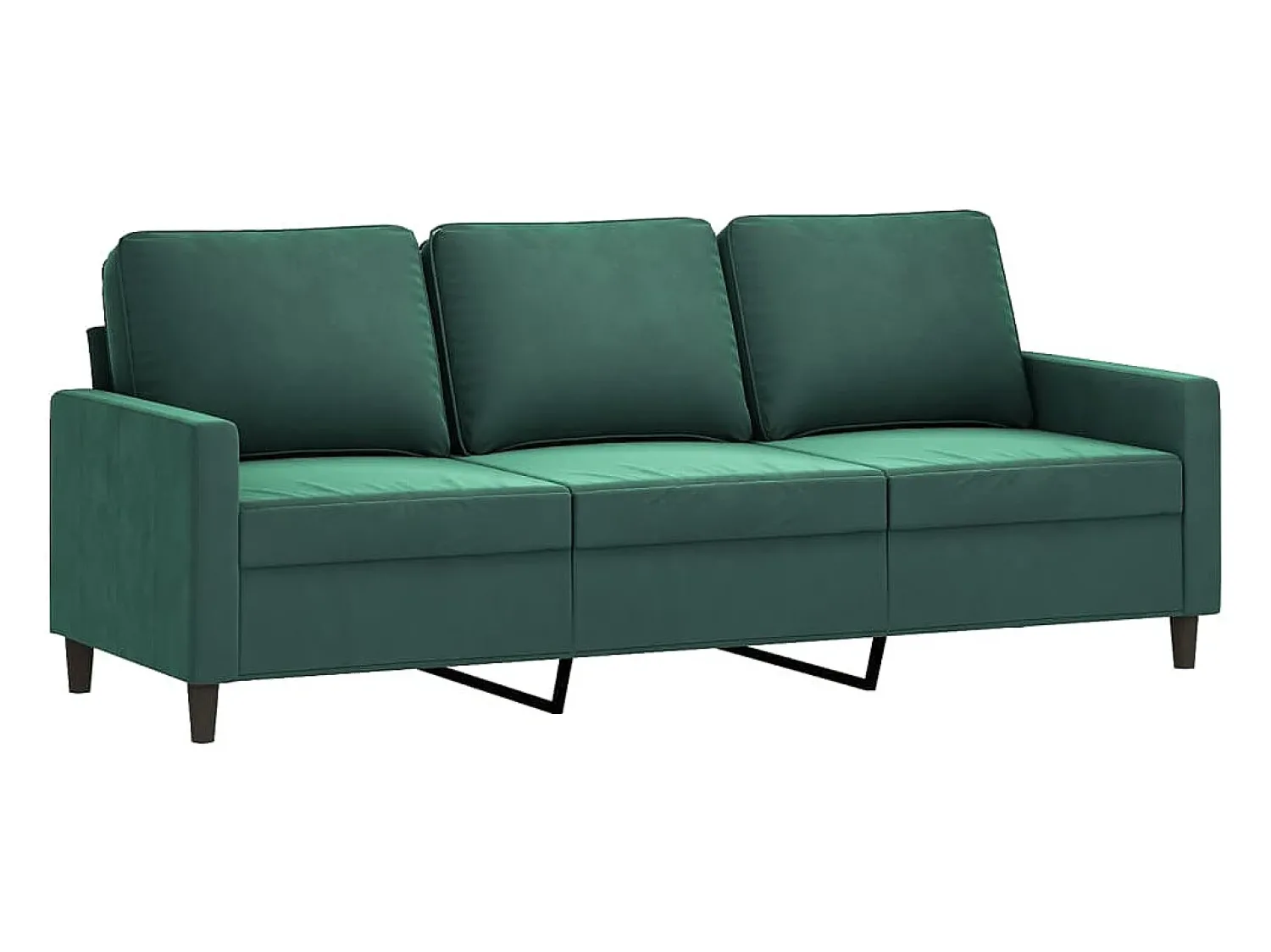 Sofá|vidaxl Sofá de 3 lugares com apoio de pés 180 cm veludo -escuro Verde