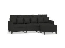 Sofá de 3 lugares com apoio de pés 180 cm tecido PT296725^ Sofá