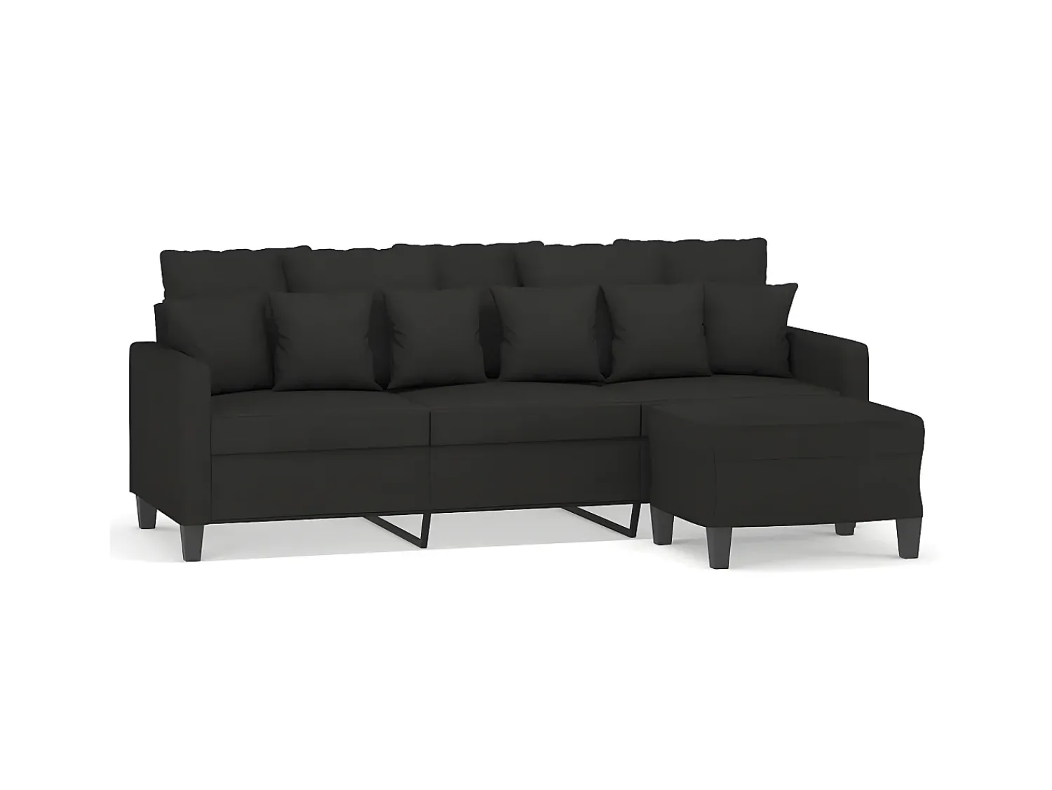 Sofá de 3 lugares com apoio de pés 180 cm tecido PT296725^ Sofá