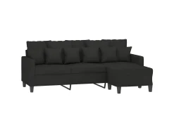 Sofá de 3 lugares com apoio de pés 180 cm tecido PT296725^ Sofá