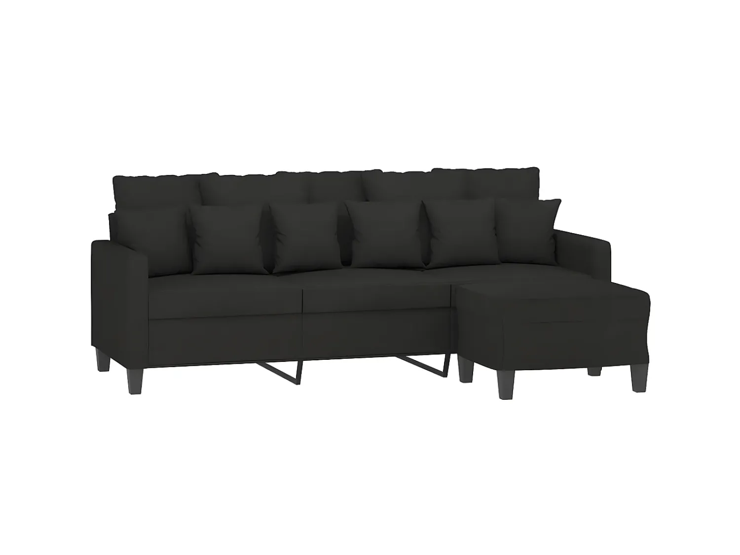 Sofá de 3 lugares com apoio de pés 180 cm tecido PT296725^ Sofá