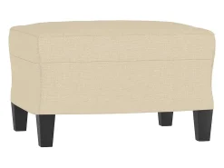 Sofá|vidaxl Sofá de 3 lugares com apoio de pés 180 cm tecido cor Creme