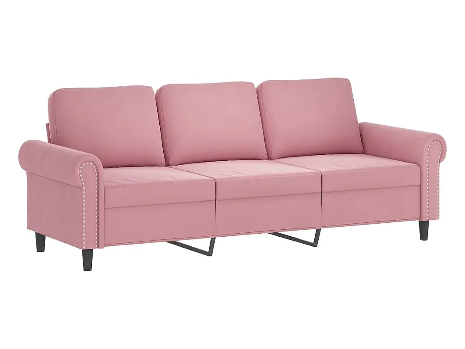 vidaxl Sofá de 3 lugares com apoio de pés 180 cm veludo^ Sofá