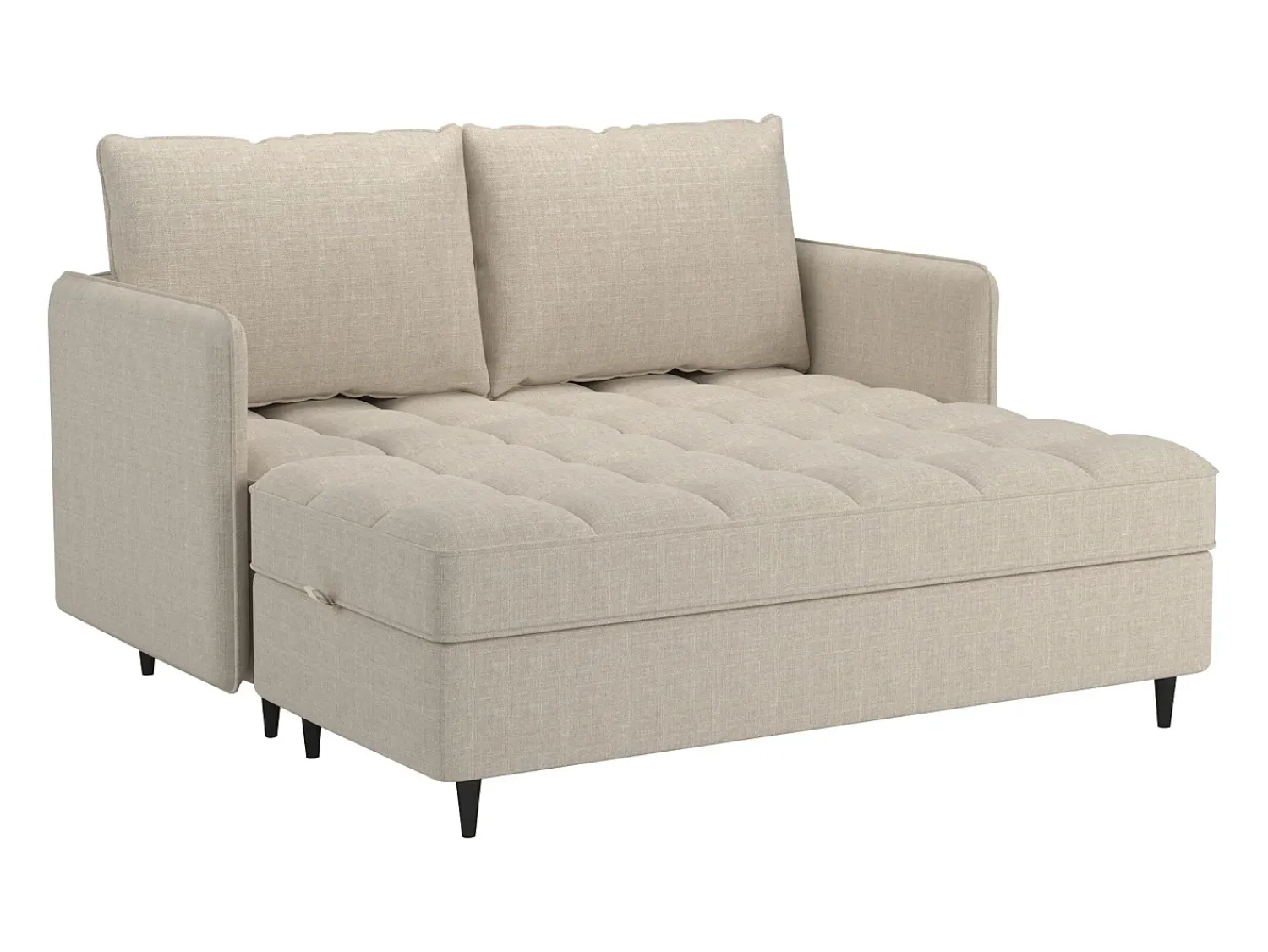 Sofá| Sofá de 3 lugares com arrumação/chaise longue reversível em tecido crème Creme