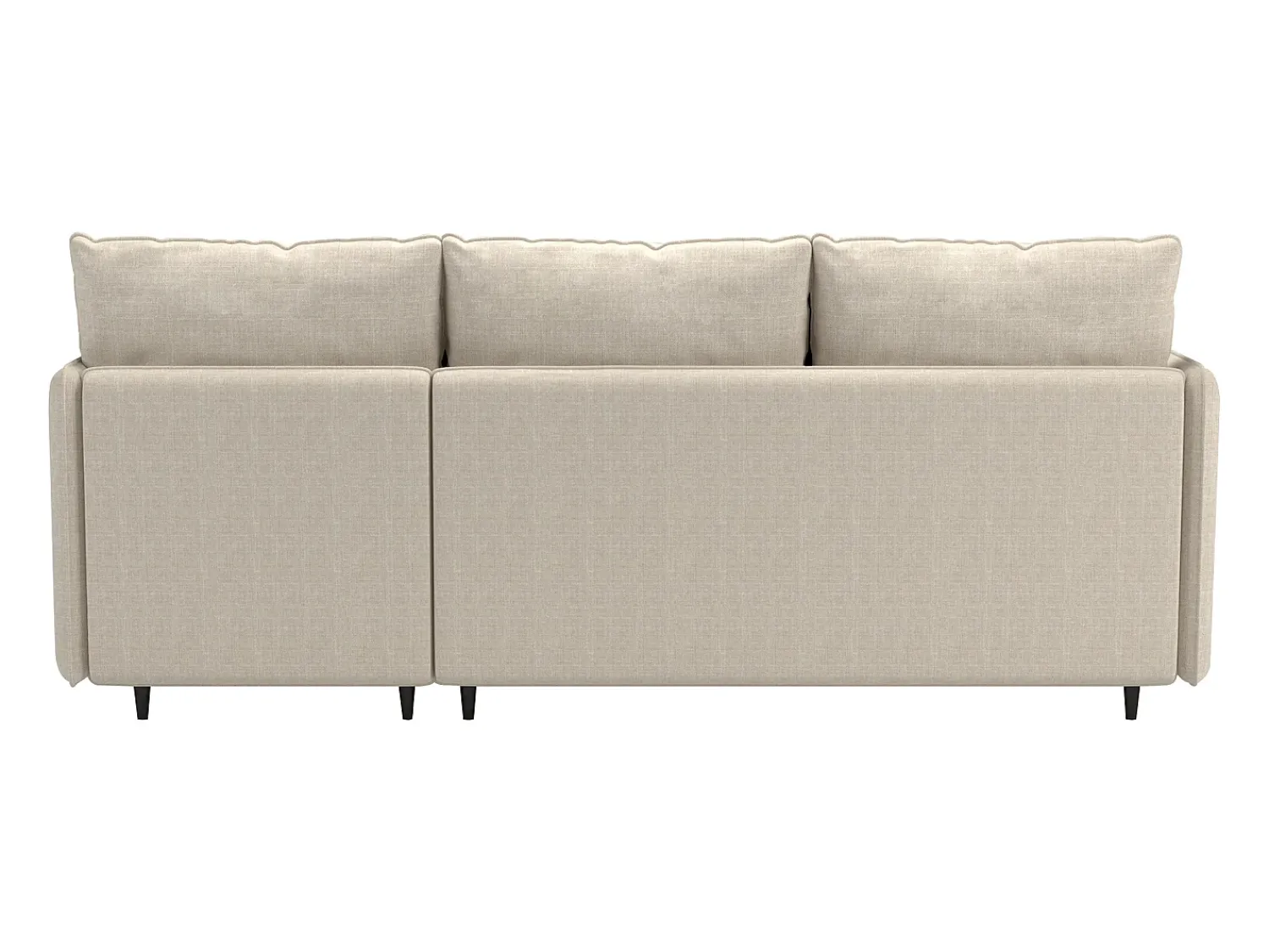 Sofá| Sofá de 3 lugares com arrumação/chaise longue reversível em tecido crème Creme