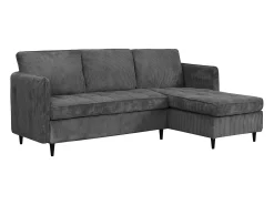 Sofá* Sofá de 3 lugares com arrumação/chaise longue reversível em tecido antracite Cinza antracite