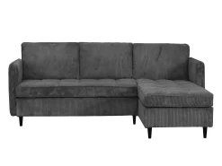 Sofá* Sofá de 3 lugares com arrumação/chaise longue reversível em tecido antracite Cinza antracite