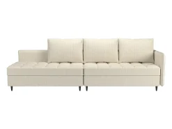 Sofá| Sofá de 3 lugares com arrumação/chaise longue reversível em tecido crème Creme