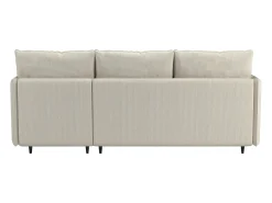 Sofá| Sofá de 3 lugares com arrumação/chaise longue reversível em tecido crème Creme
