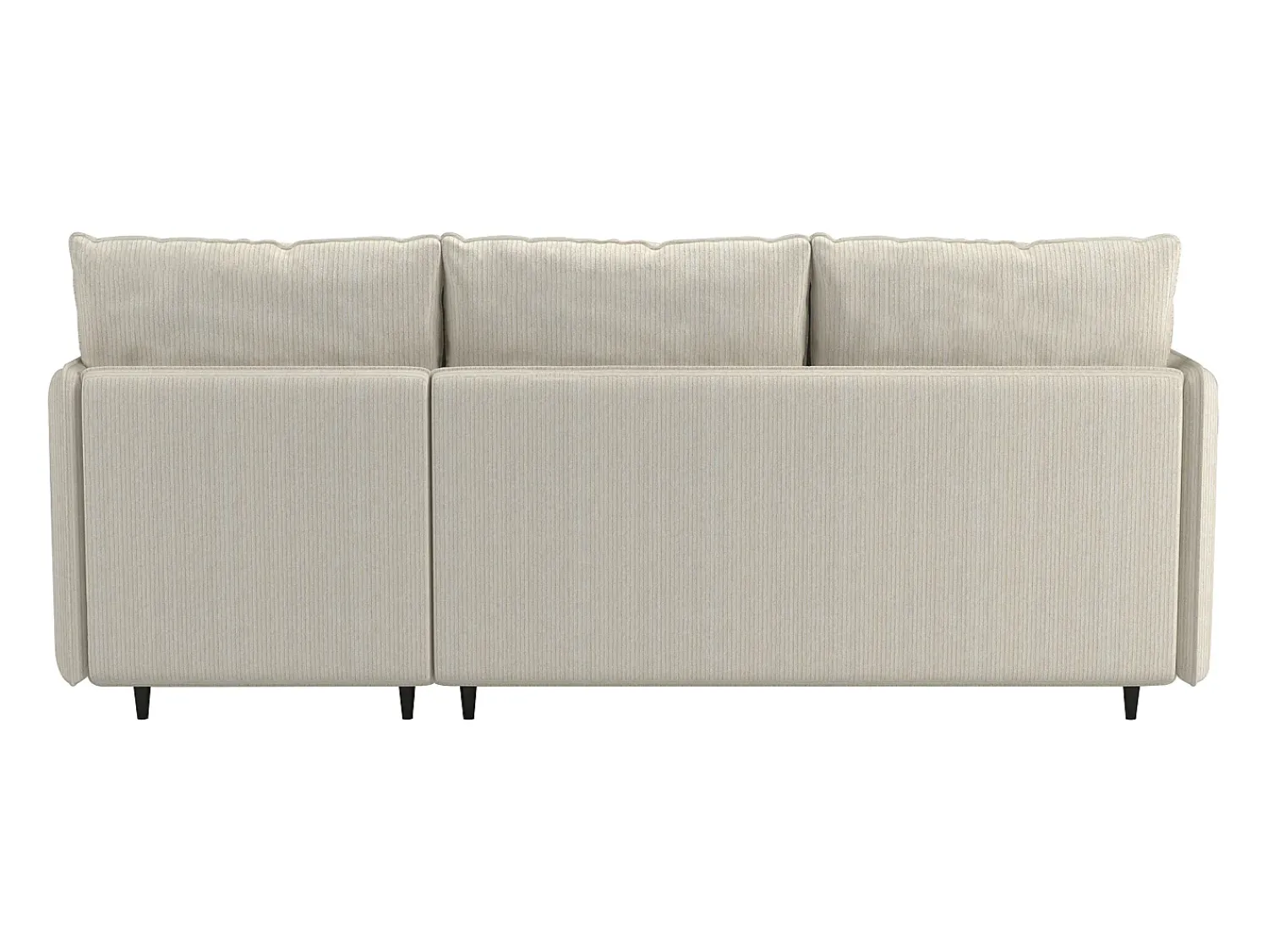 Sofá| Sofá de 3 lugares com arrumação/chaise longue reversível em tecido crème Creme