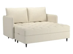 Sofá| Sofá de 3 lugares com arrumação/chaise longue reversível em tecido crème Creme