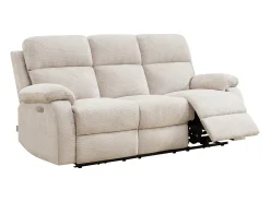 Sofá*Vente-unique Sofá de 3 lugares com articulado elétrico massageante em tecido de chenille KOCENI Bege