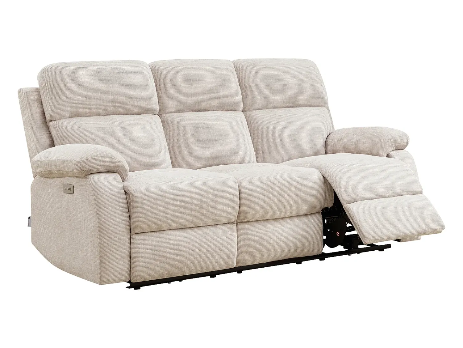Sofá*Vente-unique Sofá de 3 lugares com articulado elétrico massageante em tecido de chenille KOCENI Bege