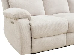Sofá*Vente-unique Sofá de 3 lugares com articulado elétrico massageante em tecido de chenille KOCENI Bege