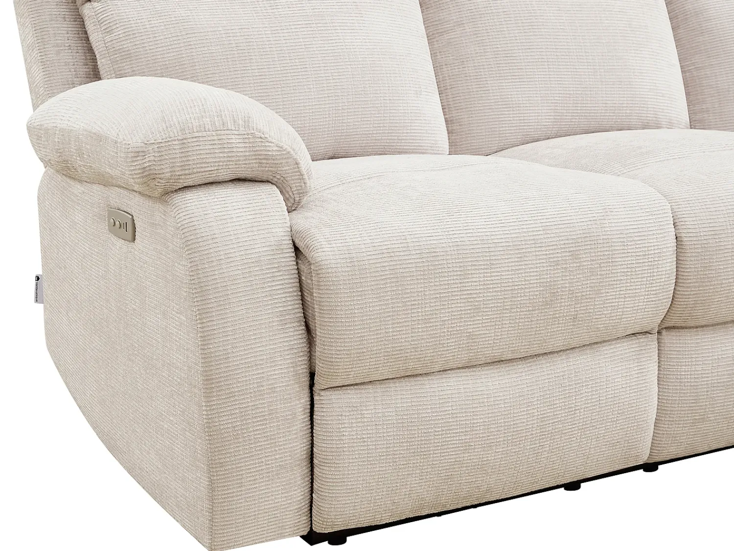 Sofá*Vente-unique Sofá de 3 lugares com articulado elétrico massageante em tecido de chenille KOCENI Bege
