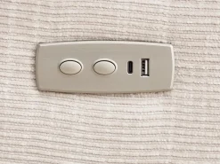 Sofá*Vente-unique Sofá de 3 lugares com articulado elétrico massageante em tecido de chenille KOCENI Bege