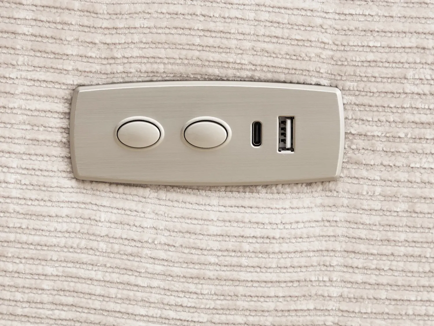 Sofá*Vente-unique Sofá de 3 lugares com articulado elétrico massageante em tecido de chenille KOCENI Bege