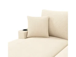 Sale Hauss Spole Sofá de 2 lugares com cama integrada - Entrada para telemóvel e porta USB - Veludo cotelê Bege