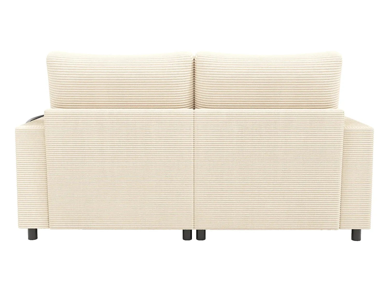 Sale Hauss Spole Sofá de 2 lugares com cama integrada - Entrada para telemóvel e porta USB - Veludo cotelê Bege