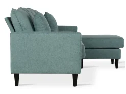 Clearance Dorel Home Sofá de 3 lugares com chaise longue em tecido -verde com aspeto de linho Azul