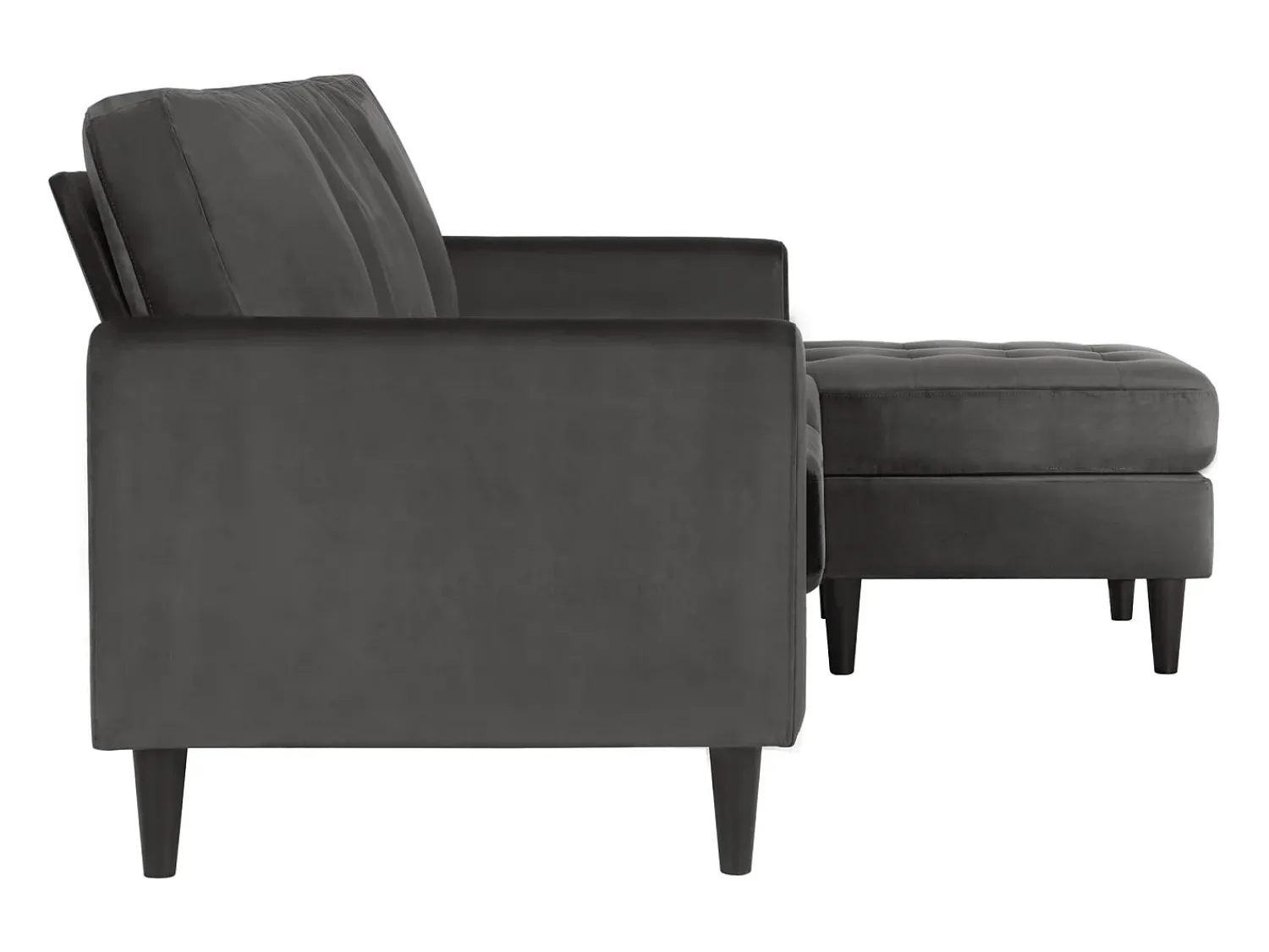 Outlet CosmoLiving by Cosmopolitan Sofá de 3 lugares com chaise longue em veludo Cinzento