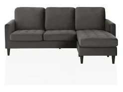 Outlet CosmoLiving by Cosmopolitan Sofá de 3 lugares com chaise longue em veludo Cinzento